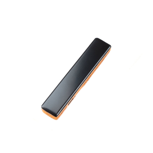 Flameless Rectangular Metal Trim Lighter Black