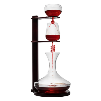 Wine Tower Decanting & Aerator Set by The Wine Savant - Unique Wine Decanter - 3 Aerating Parts - Upper, Middle & Lower Aerators - Whisky & Wines Carafe, Proven to Enhance & Improves Flavor & Aromas