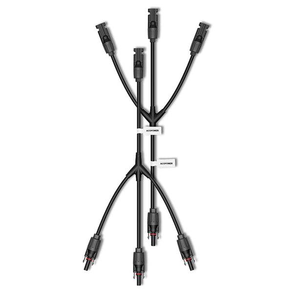 Solar Connectors M Branch Parallel Adapter Cable MMMF+FFFM Pair by ACOPOWER