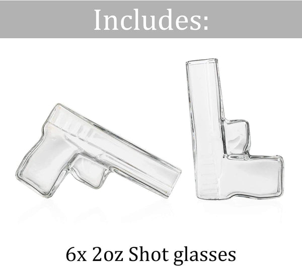 Pistol Whiskey Gun Decanter & Pistol Shot Glasses Set - Comes with A large Carrying Case - Drinking Party Accessories, Great Gift