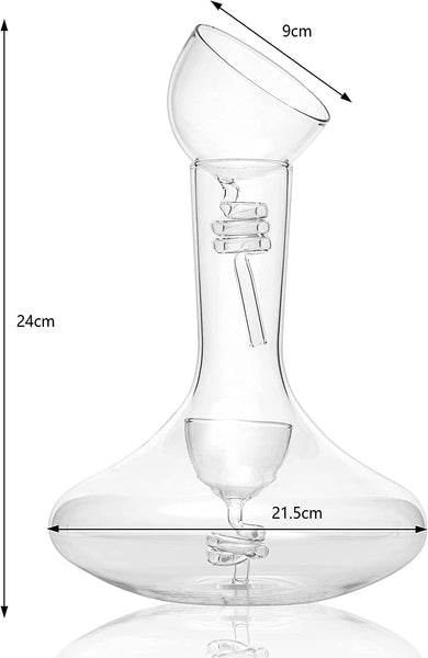 Wine Tower Decanting & Aerator Set by The Wine Savant - 2 Aerating Parts - Upper and Lower Aerators Piece - Wine & Whiskey Decanter Set, Carafe, Proven to Enhance & Improves Flavor & Aromas