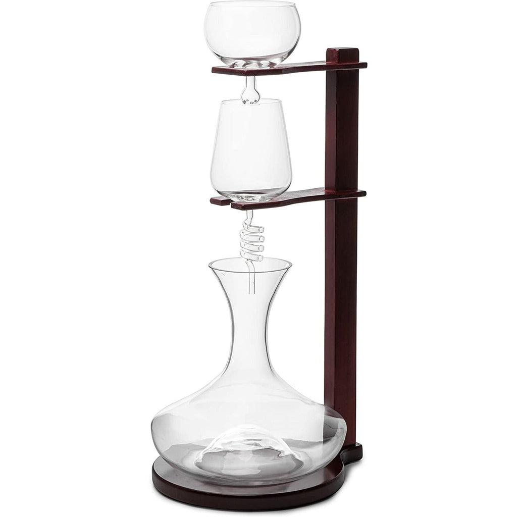 Wine Tower Decanting & Aerator Set by The Wine Savant - Unique Wine Decanter - 3 Aerating Parts - Upper, Middle & Lower Aerators - Whisky & Wines Carafe, Proven to Enhance & Improves Flavor & Aromas