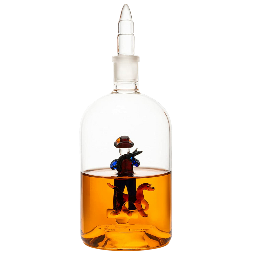 Wine & Whiskey Decanter, Hunting Gifts, Hunter with Dog - 750ml Decanter Bourbon Scotch Unique Gift for Him - Gamebirds Game - Hunter's Cowboy Decanter, Western Style Decanter, Gift Glassware