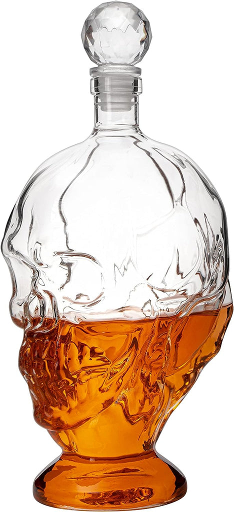 Skull Whiskey & Wine Decanter, 2 Faced Skull & Claw Decanter, Decor, Liquor Decanter Bottle - by The Wine Savant 1000ml, Skeleton Bottle - Great Gift for Any Bar