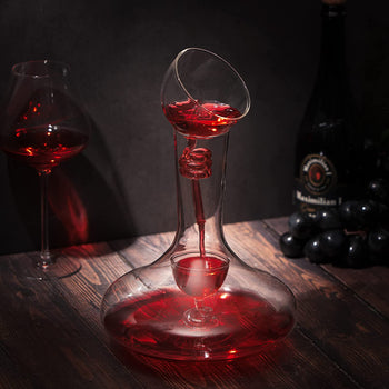 Wine Tower Decanting & Aerator Set by The Wine Savant - 2 Aerating Parts - Upper and Lower Aerators Piece - Wine & Whiskey Decanter Set, Carafe, Proven to Enhance & Improves Flavor & Aromas