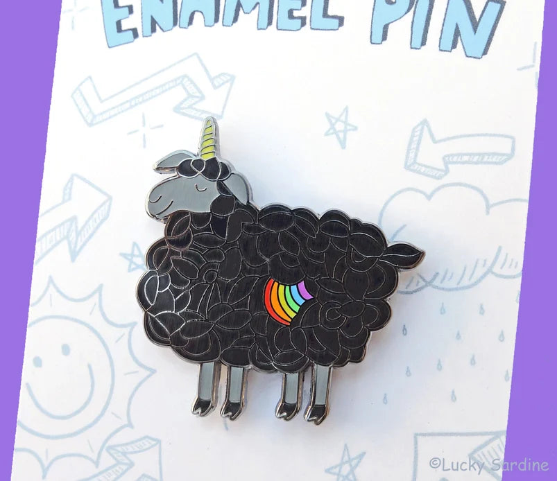 Black Sheep Unicorn Pride Enamel Pin