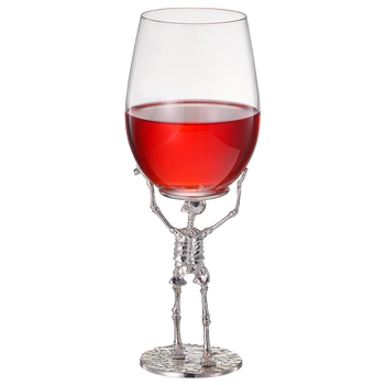 Stemmed Skeleton Wine Glass | SINGLE | 19oz Halloween Skeleton Glasses 10