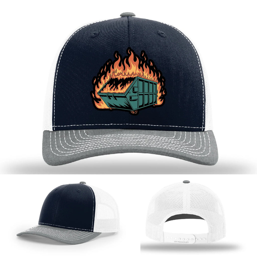 Dumpster Fire Leather Patch Hat
