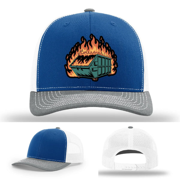 Dumpster Fire Leather Patch Hat