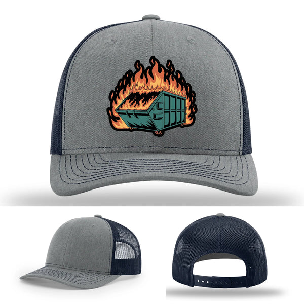 Dumpster Fire Leather Patch Hat