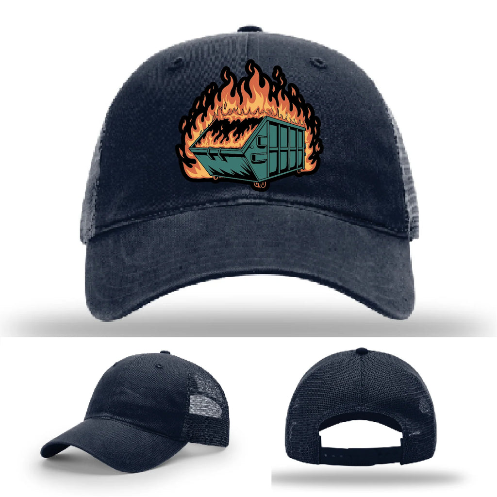 Dumpster Fire Leather Patch Hat