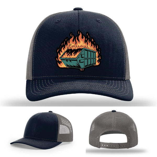 Dumpster Fire Leather Patch Hat