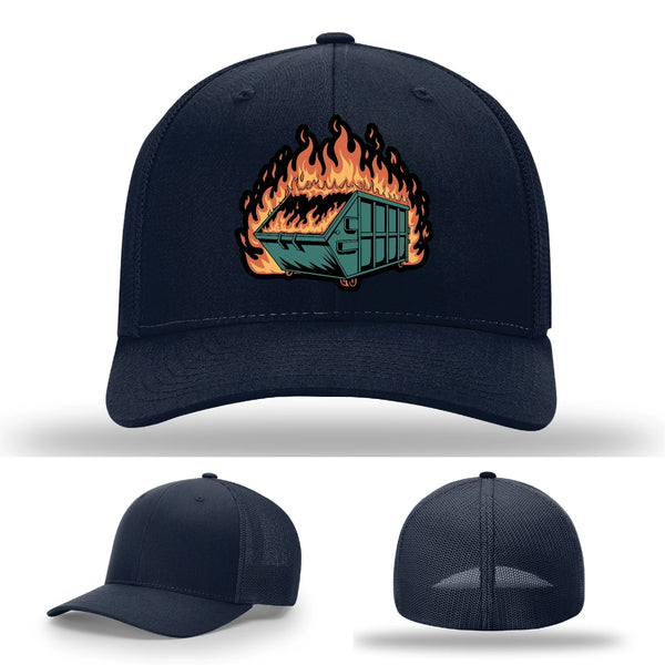 Dumpster Fire Leather Patch Hat