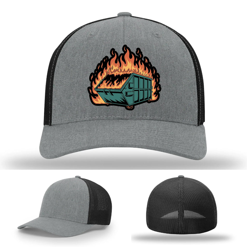 Dumpster Fire Leather Patch Hat