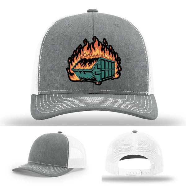 Dumpster Fire Leather Patch Hat