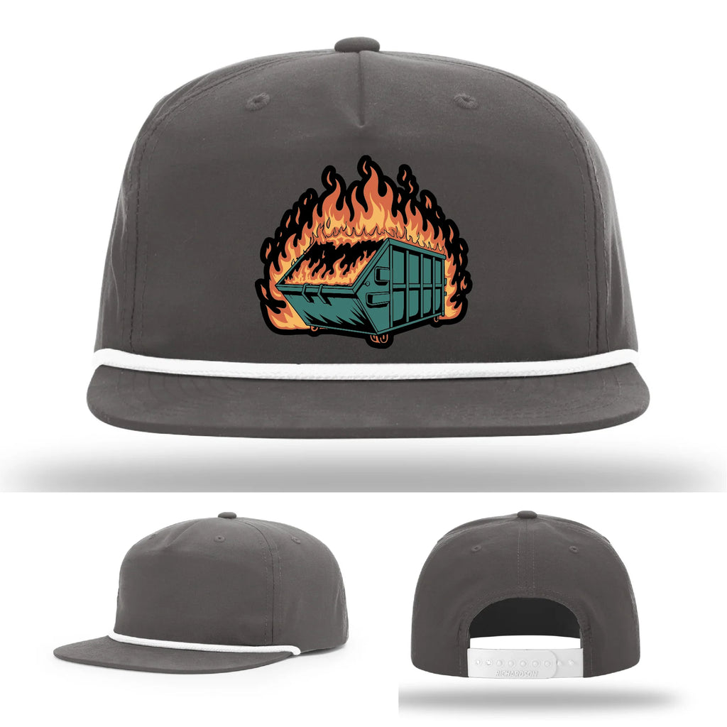 Dumpster Fire Leather Patch Hat