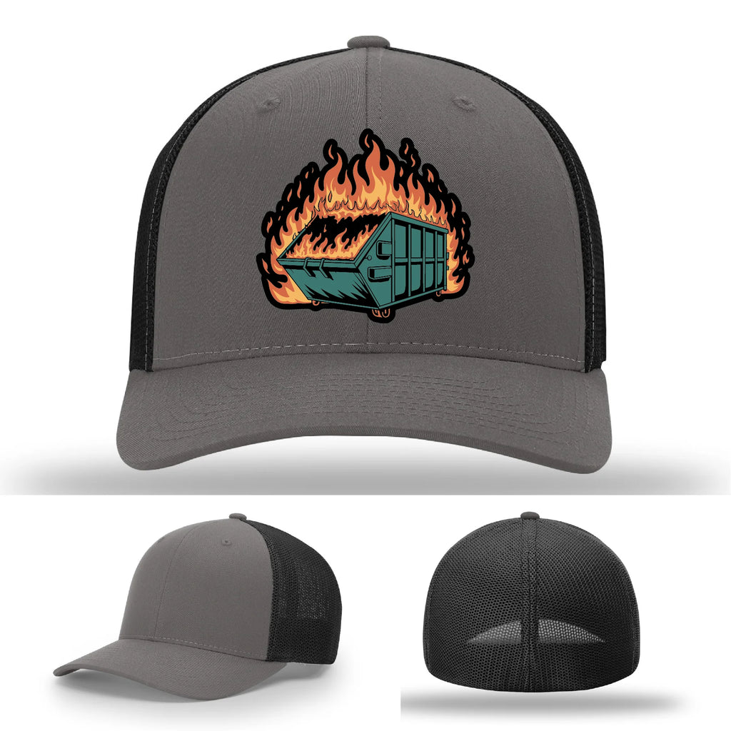 Dumpster Fire Leather Patch Hat