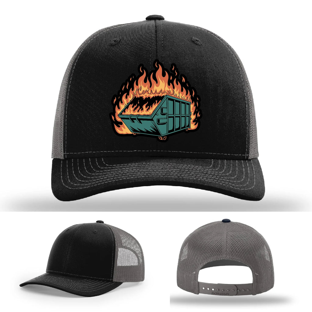 Dumpster Fire Leather Patch Hat