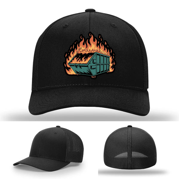 Dumpster Fire Leather Patch Hat