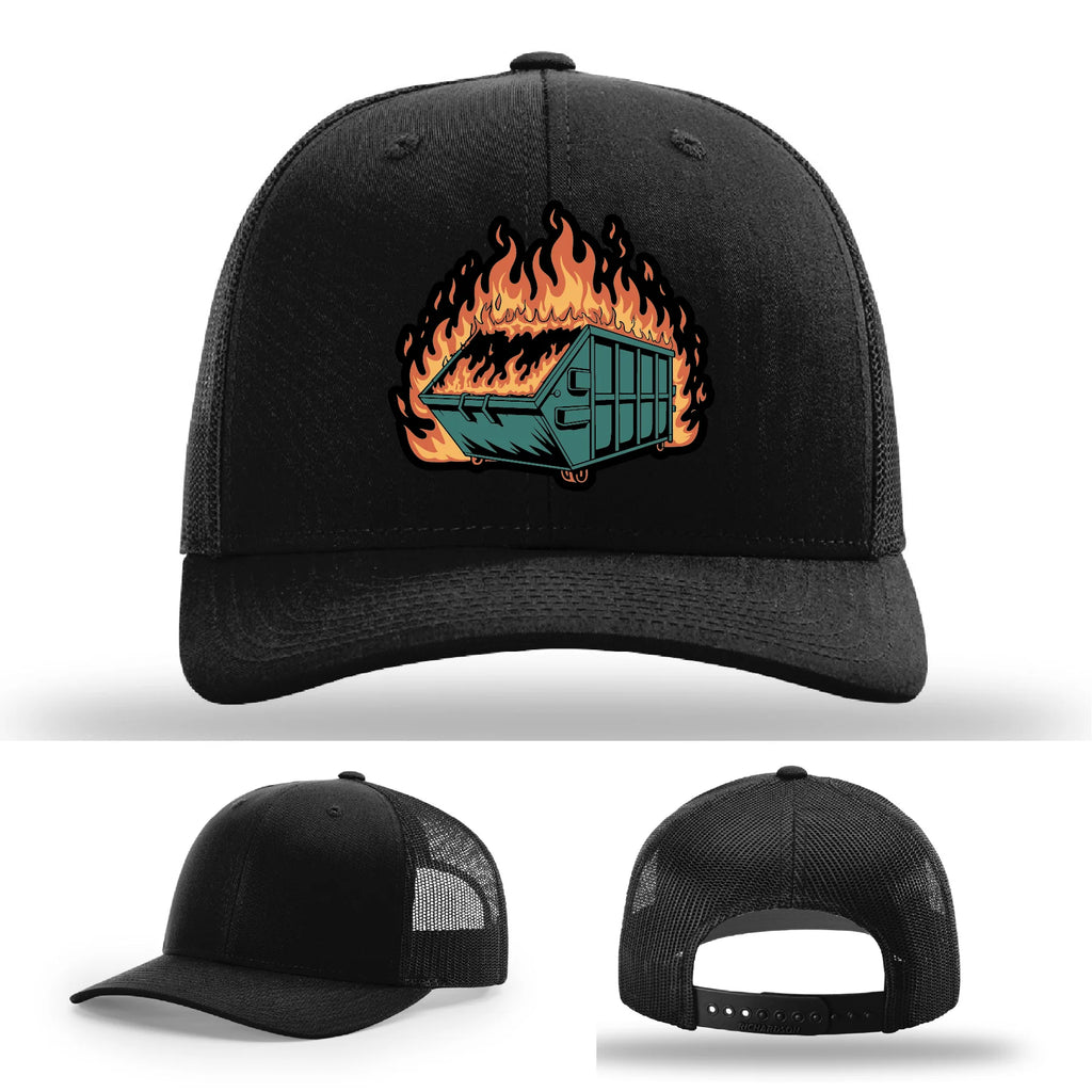 Dumpster Fire Leather Patch Hat
