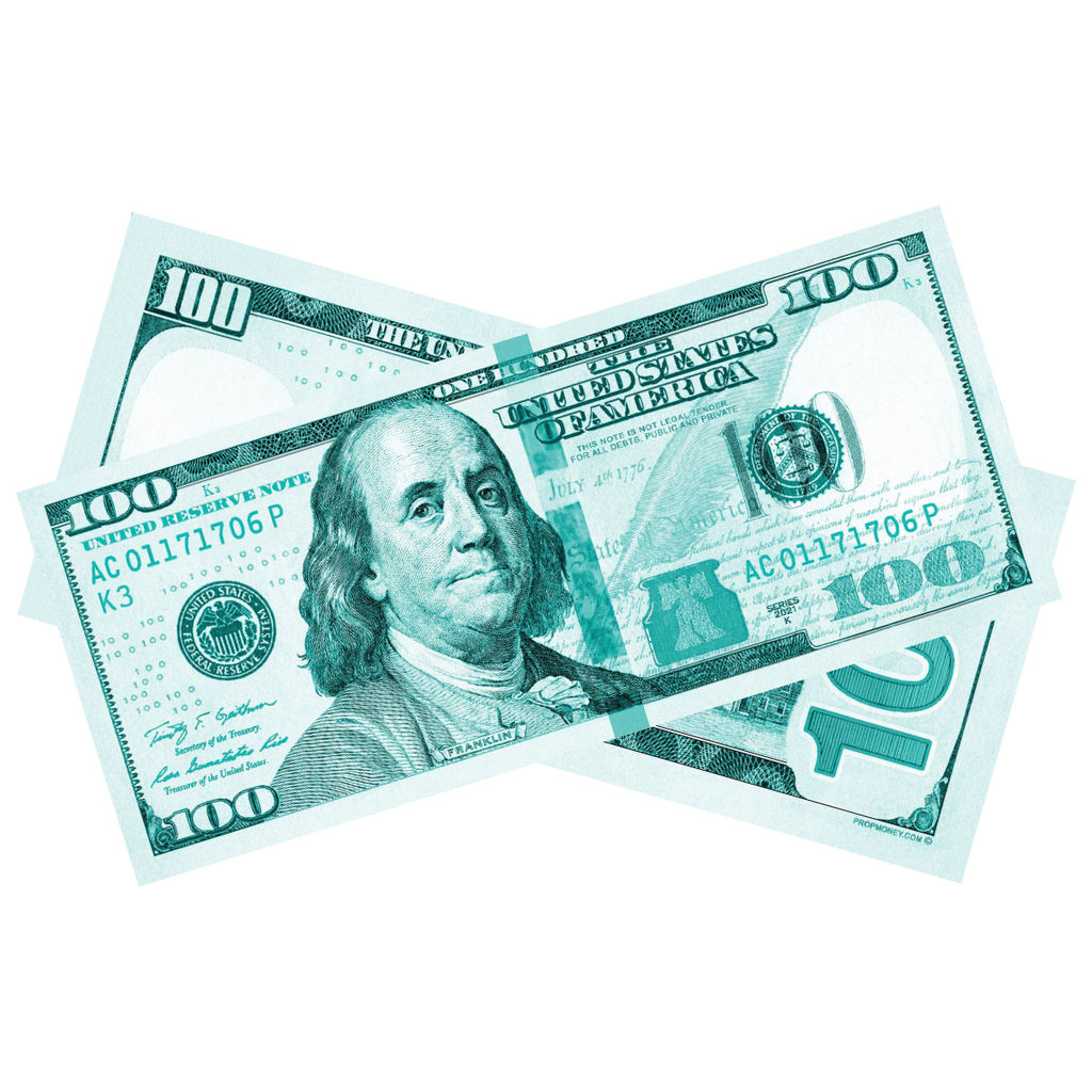 100x $100 New Series Turquoise Bills by Prop Money Inc - Proud Libertarian - Prop Money Inc