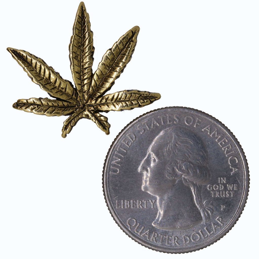 Marijuana Leaf Gold Lapel Pin