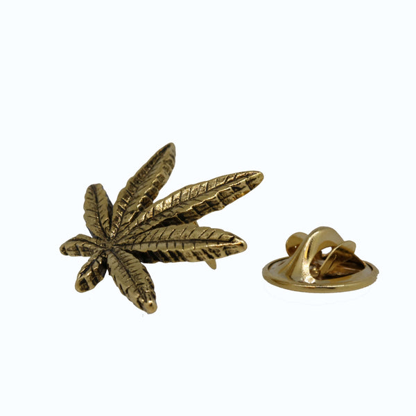 Marijuana Leaf Gold Lapel Pin