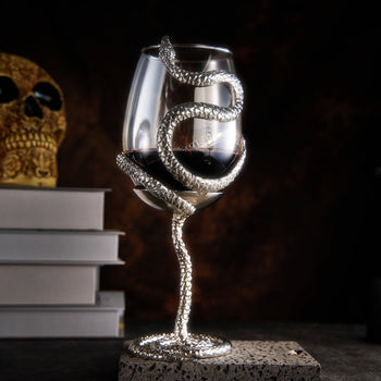 Stemmed Snake Wine Glass | SINGLE | 19oz Spooky Reptile Glasses 10