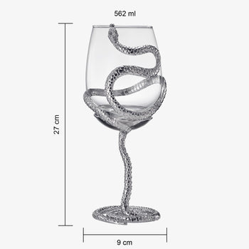 Stemmed Snake Wine Glass | Set of 2 | 19oz Spooky Reptile Glasses 10