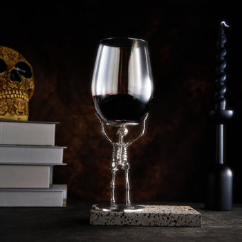 Stemmed Skeleton Wine Glass | SINGLE | 19oz Halloween Skeleton Glasses 10