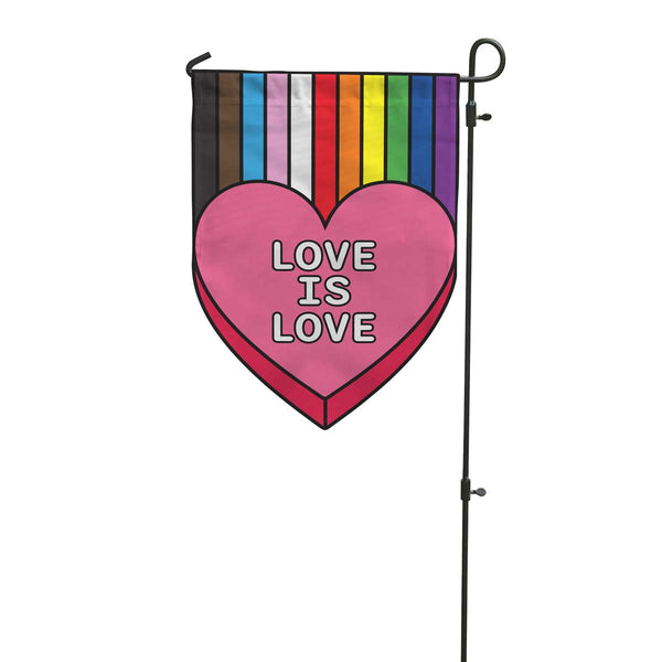 Love is Love Rainbow Heart Garden Flag