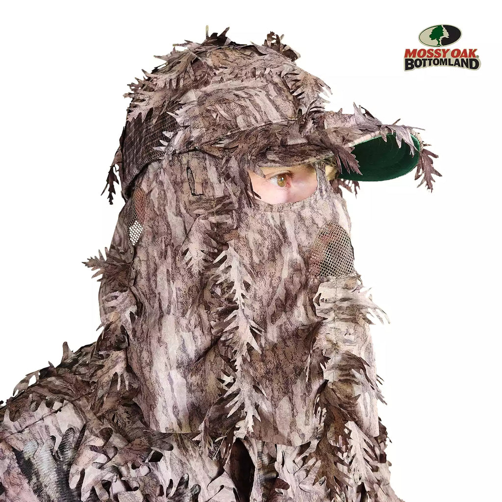 2-in-1 FRONT Leafy Face Mask and Camo Hat (Adj, OSFM)