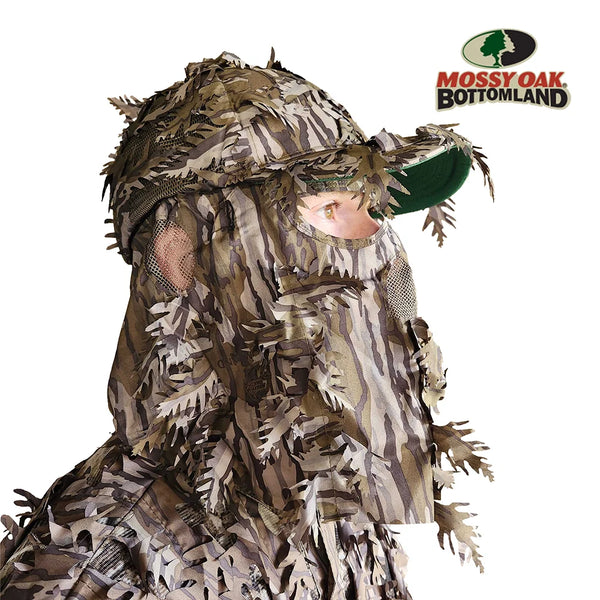 2-in-1 FRONT Leafy Face Mask and Camo Hat (Adj, OSFM)