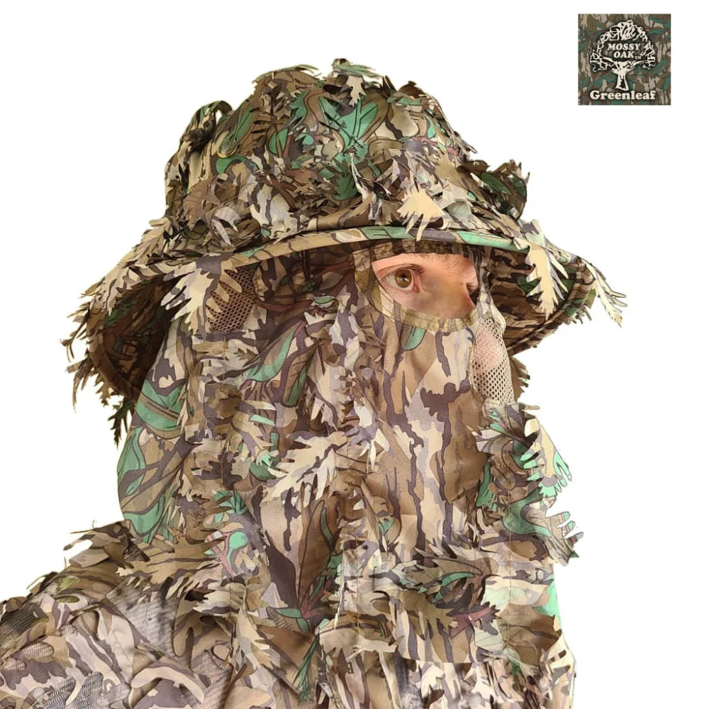 2-in-1 Leafy Face Mask and Bucket Hat (Adjustable, OSFM)
