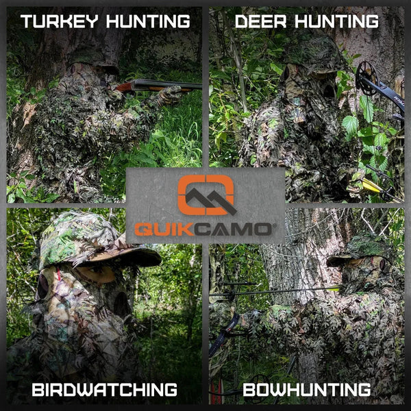 2-in-1 FRONT Leafy Face Mask and Camo Hat (Adj, OSFM)