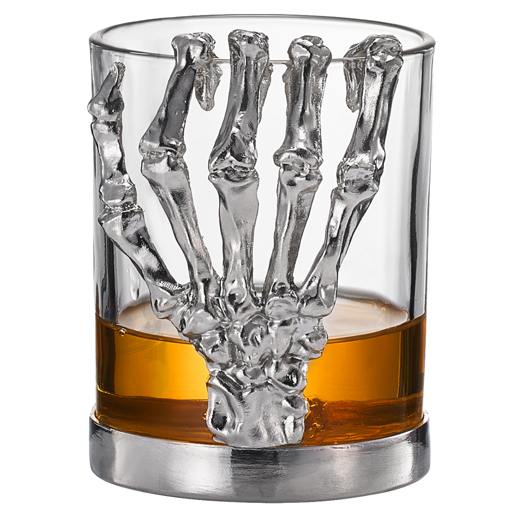 Skeleton Whiskey Glass Tumbler | Single | 10oz Halloween Skeleton Glasses 4.3" H, Goth Gifts, Skeleton Gifts, Skeleton Decor, Spooky Wine Gift Set, Perfect for Halloween Themed Parties