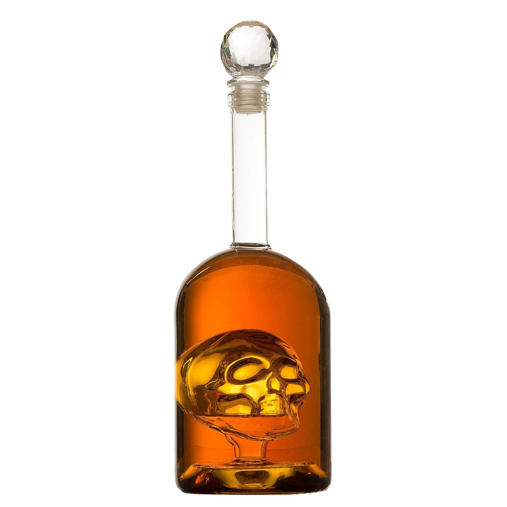 Skull Decanter in Bottler Skull Head by The Wine Savant 750ml, Skull Bottle Skull Face Enlarges with Whiskey, Tequila, Bourbon Scotch or Rum - Great Gift for Any Bar!