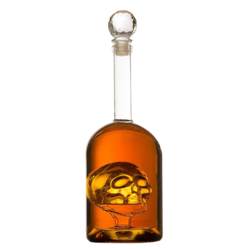 Skull Decanter in Bottler Skull Head by The Wine Savant 750ml, Skull Bottle Skull Face Enlarges with Whiskey, Tequila, Bourbon Scotch or Rum - Great Gift for Any Bar!