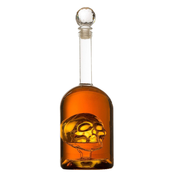 Skull Decanter in Bottler Skull Head by The Wine Savant 750ml, Skull Bottle Skull Face Enlarges with Whiskey, Tequila, Bourbon Scotch or Rum - Great Gift for Any Bar!