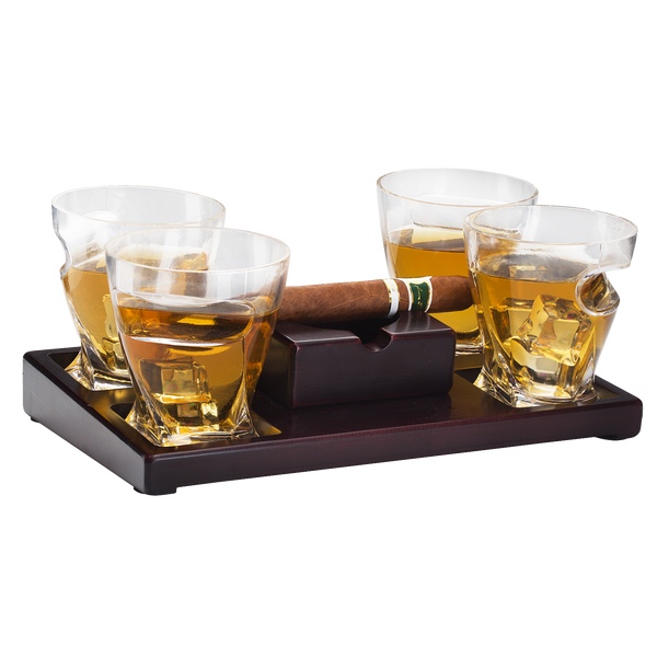 Cigar Holder Whiskey Glasses Set