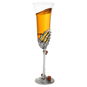 The Wine Savant Stemmed Single Skeleton Champagne Glasses Single Glass 7oz Skeleton Glasses 9