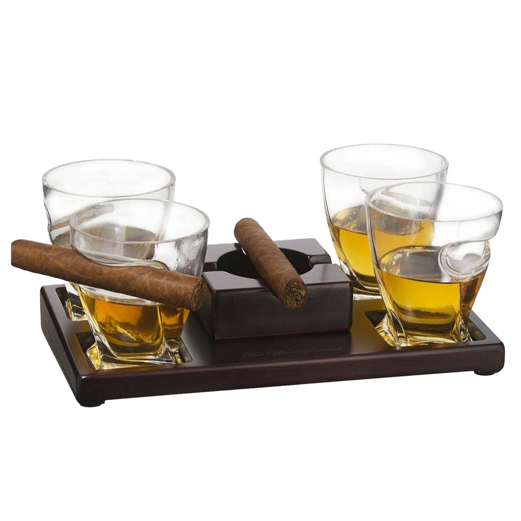 Cigar Holder Whiskey Glasses Set