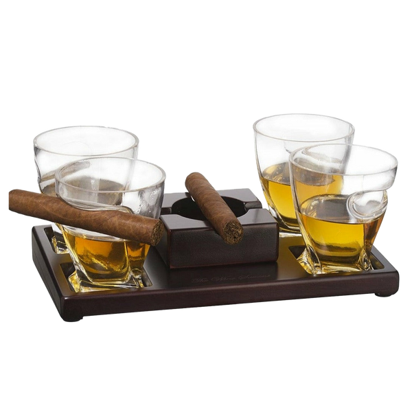 Cigar Holder Whiskey Glasses Set