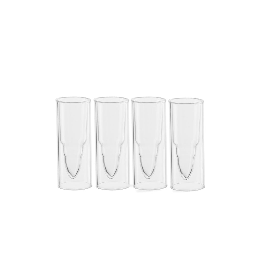 50 Caliber Shot Glasses Set - Set of 4 - Each holds 2 Ounces - Tactical Bullet Casings Shot Glasses by The Wine Savant