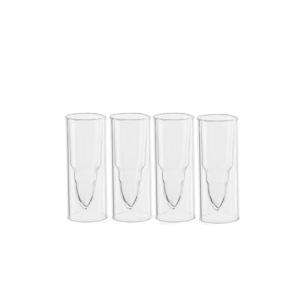 50 Caliber Shot Glasses Set - Set of 4 - Each holds 2 Ounces - Tactical Bullet Casings Shot Glasses by The Wine Savant