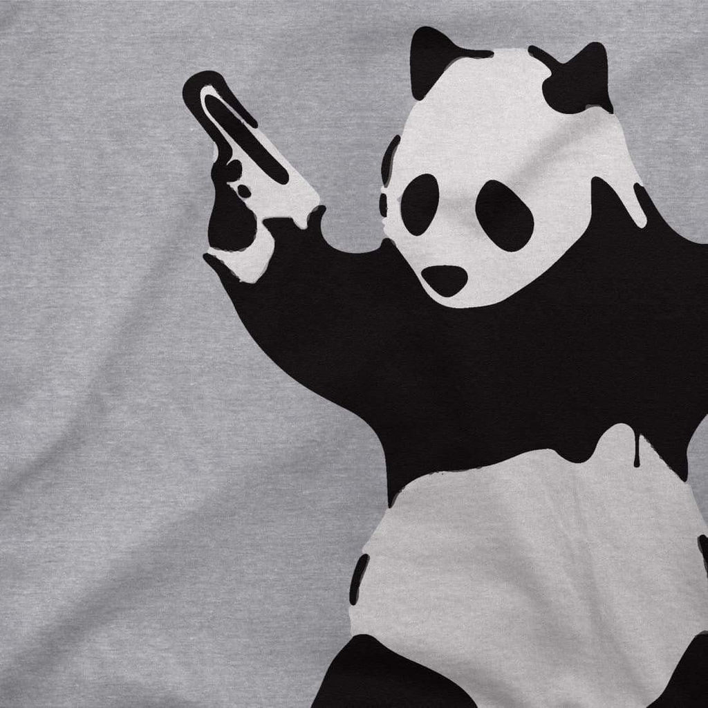 Banksy Pandamonium Armed Panda Artwork T-Shirt by Art-O-Rama Shop