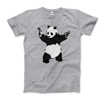 Banksy Pandamonium Armed Panda Artwork T-Shirt by Art-O-Rama Shop