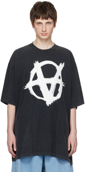 VETEMENTS Black Reverse Anarchy T-Shirt by Vetements