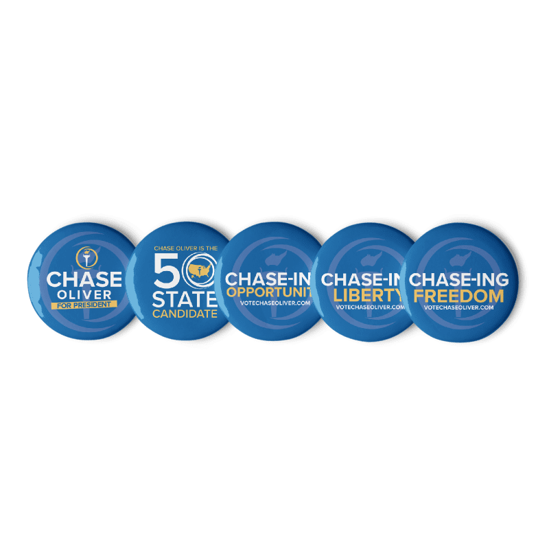 Chase Oliver for President Variety Pack Buttons 2.2''