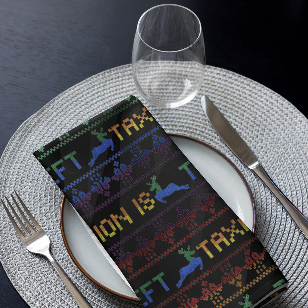 Taxation is Theft LEGBTQ Christmas Cloth napkin set - Proud Libertarian - Proud Libertarian